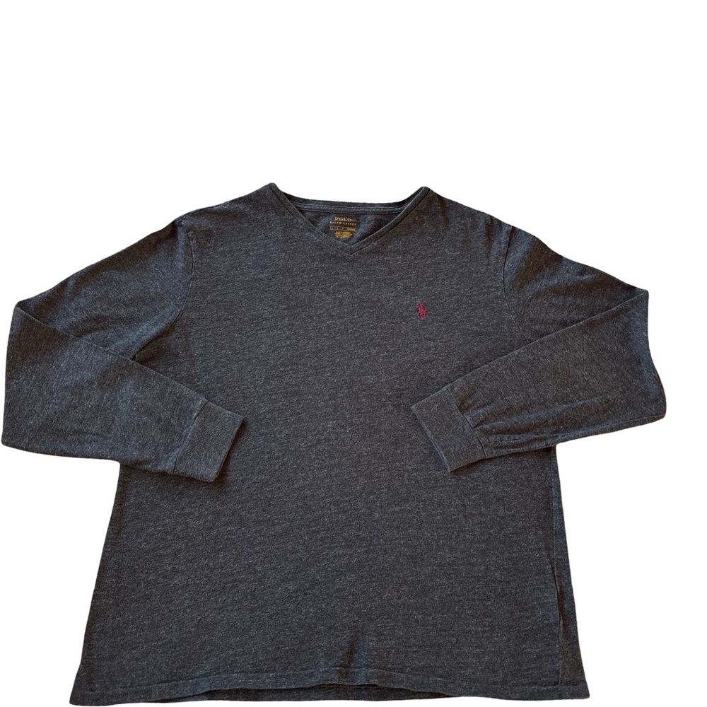 Polo by Ralph Lauren Men's Dark Gray Long Sleeve Shirt Large